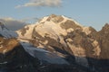 Piz Bernina at sunset, Engadin, Switzerland Royalty Free Stock Photo