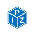 PIZ letter logo design on black background. PIZ creative initials letter logo concept. PIZ letter design