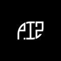 PIZ letter logo design on black background.PIZ creative initials letter logo concept.PIZ vector letter design