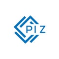 PIZ letter logo design on white background. PIZ creative circle letter logo concept.