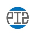 PIZ letter logo design on white background. PIZ creative initials circle logo concept. PIZ letter design