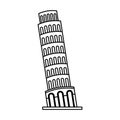 Piza tower isolated icon