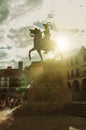 Pizarro equestrian statue in the Plaza Mayor of Trujillo