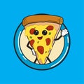 Cute pizza mascot vector design