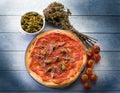 Pizza with anchovies Royalty Free Stock Photo