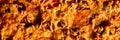 Pizza background - macro shot delicious italian pizza Royalty Free Stock Photo