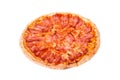 Pizza bacon, from an angle, isolate