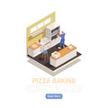 Pizza Baking Isometric Composition Royalty Free Stock Photo