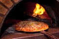Pizza baking in the oven Royalty Free Stock Photo