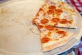 Pizza on baking sheet in street fast food cafe Royalty Free Stock Photo