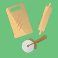 pizza-baking tools. Vector illustration decorative design