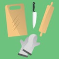 pizza-baking tools. Vector illustration decorative design