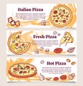Pizza banner or flyer. Good as a template of advertisement, menu and invitation.