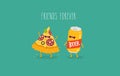 Pizza and beer are friends forever Royalty Free Stock Photo