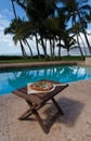 Pizza and beer by the poolside in Hawaii