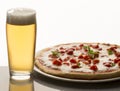 Pizza and beer Royalty Free Stock Photo