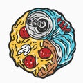 Pizza and beer yinyang