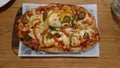 Pizza with bell pepper alpino with lots of cheese