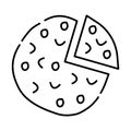 Pizza black line illustration