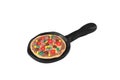 Pizza in black pan model from japanese clay Royalty Free Stock Photo