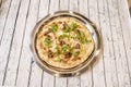 pizza with black truffle sauce and mushrooms. A very simple recipe