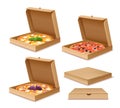 Pizza in boxes