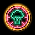 Pizza Broccoli neon glow icon illustration Royalty Free Stock Photo