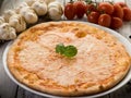 Pizza with buffalo mozzarella Royalty Free Stock Photo