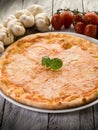 Pizza with buffalo mozzarella Royalty Free Stock Photo