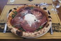 Pizza with Buffalo Mozzarella and Raw Ham