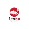 Pizza cafe logo, pizza icon, emblem for fast food restaurant Royalty Free Stock Photo