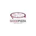 Pizza cafe logo, pizza icon, emblem for fast food restaurant Royalty Free Stock Photo