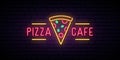 Pizza cafe neon sign.