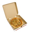 Pizza in cardboard box