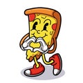 Pizza and Cartoon Characters, Vintage character vector