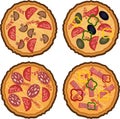 Pizza cartoon set.