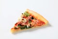 Pizza with cheese, bacon and spinach Royalty Free Stock Photo