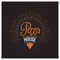 Pizza cheese hot logo on black background
