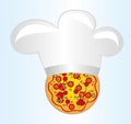 Pizza with chef hat