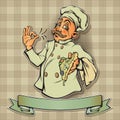 Pizza chef vector art color