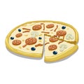 Pizza color vector illustration