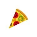 Pizza colored cartoon fast food vector icon