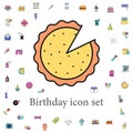 pizza colored icon. birthday icons universal set for web and mobile