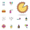 pizza colored icon. birthday icons universal set for web and mobile