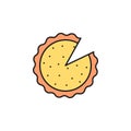 pizza colored icon. Element of birthday party icon for mobile concept and web apps. Colored pizza icon can be used for web and mob