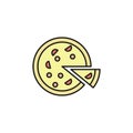 pizza colored outline icon. Element of food icon for mobile concept and web apps. Thin line pizza icon can be used for web and mob