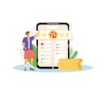 Pizza constructor, fast food online ordering flat concept vector illustration