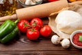 Pizza cooking ingredients Royalty Free Stock Photo