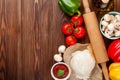 Pizza cooking ingredients Royalty Free Stock Photo