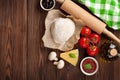 Pizza cooking ingredients Royalty Free Stock Photo